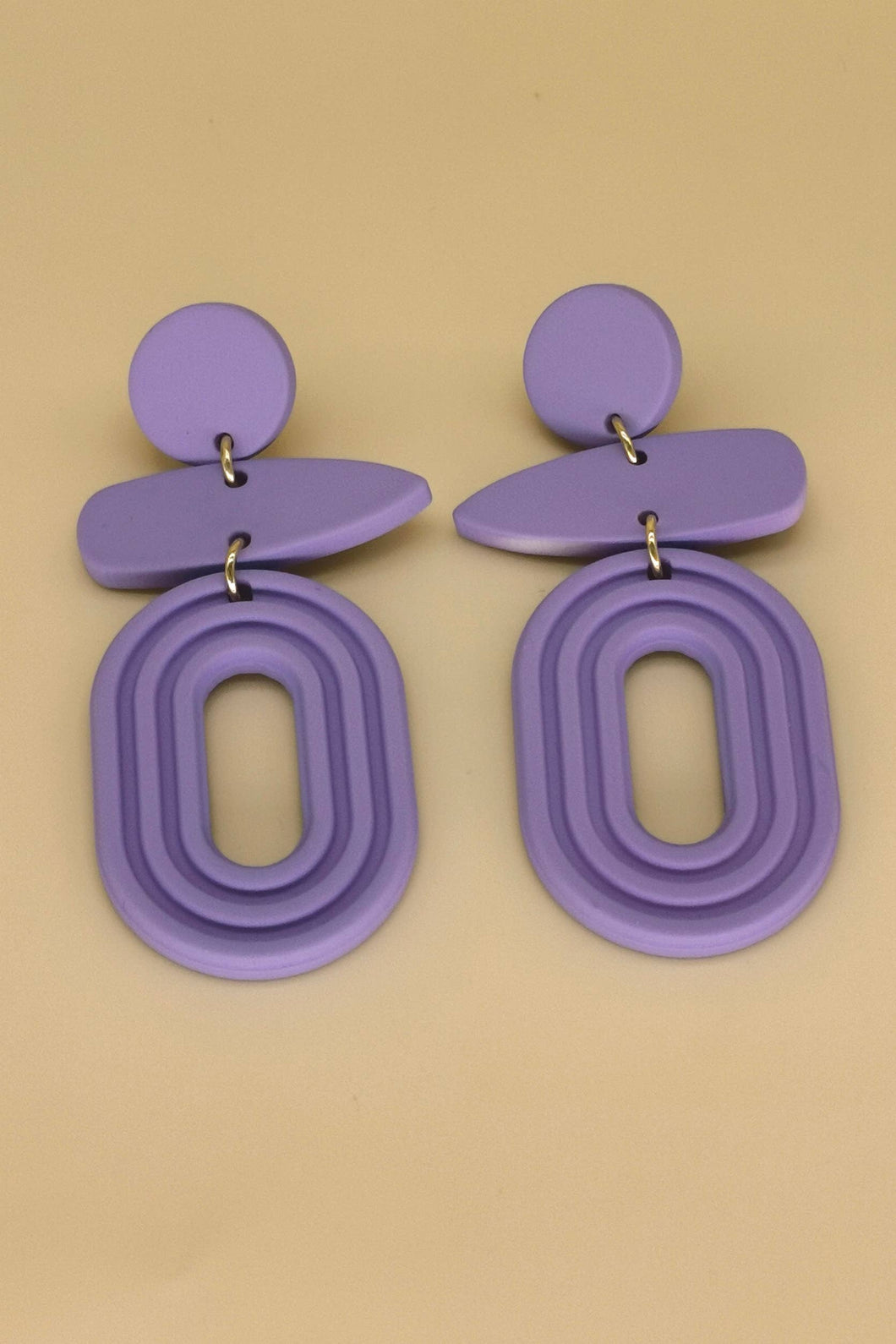A2212JH19702- Lavender Oval Cutout Earrings