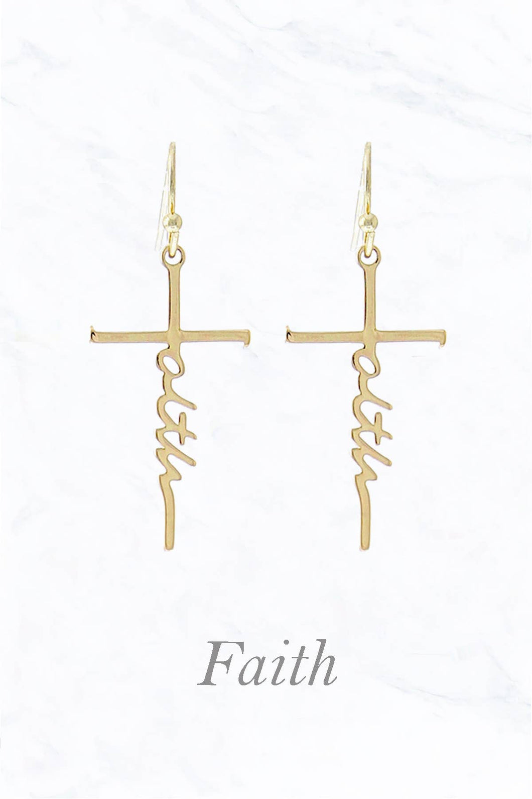 FAITH Cross Metal Earrings