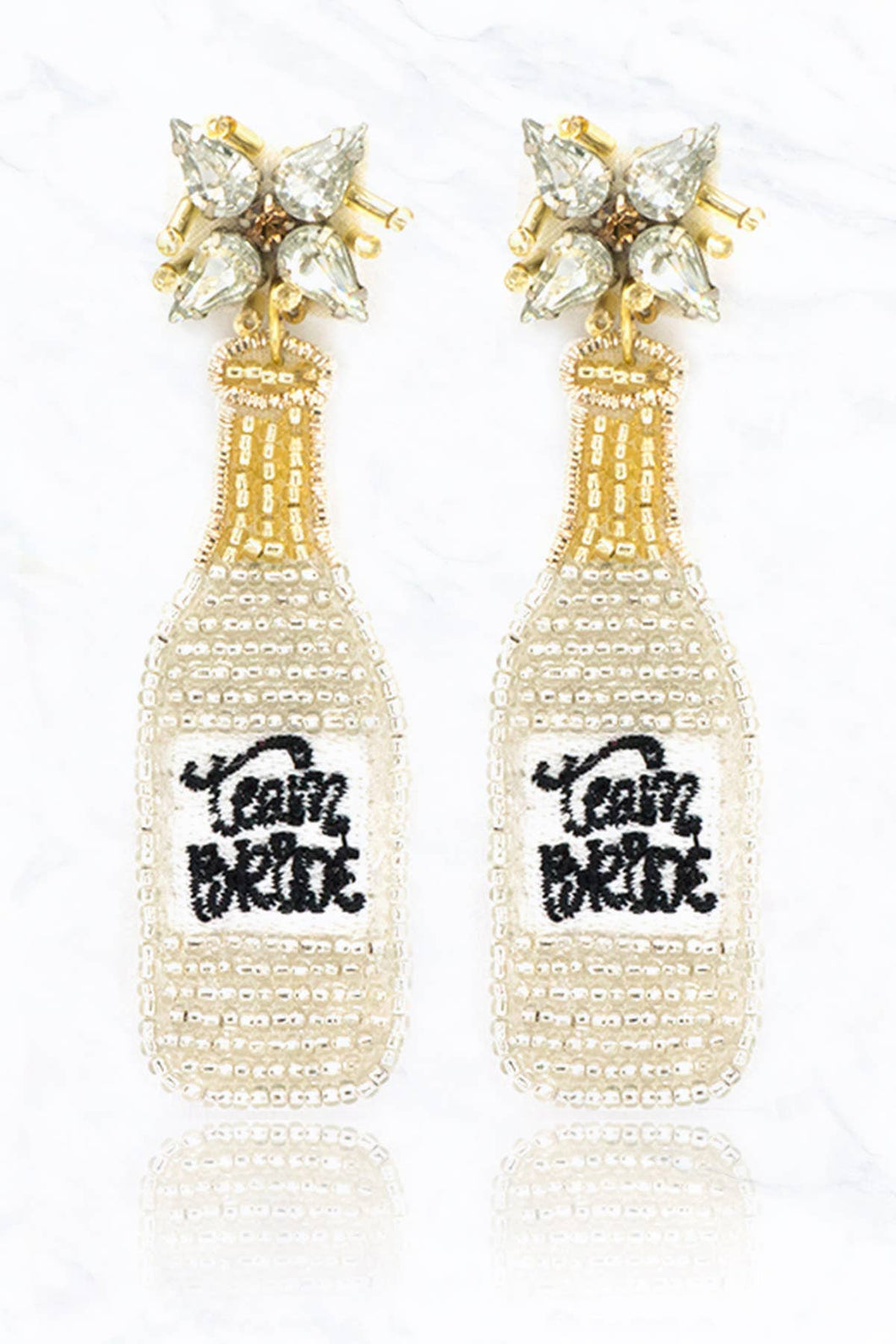Team Bride Bottle Earrings