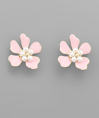 5 Pearl Flower Earrings