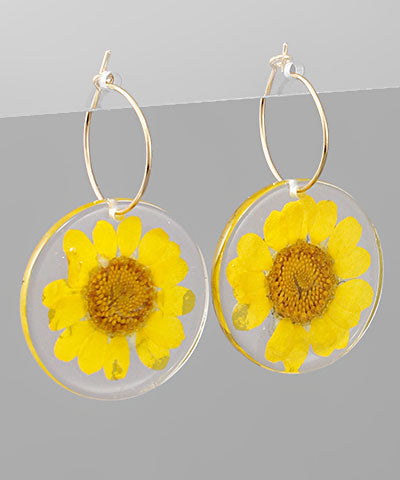 Sunflower Resin Earrings