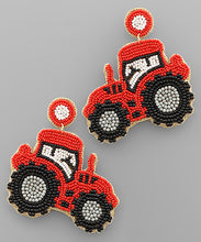 Load image into Gallery viewer, Beaded Tractor Earrings
