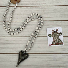 Load image into Gallery viewer, Heart Pendant Natural Stone Beaded Necklace
