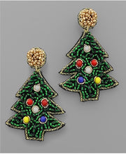 Load image into Gallery viewer, Small Tree Bead Earrings
