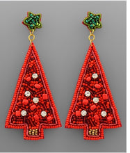 Load image into Gallery viewer, Tall Tree Beaded Earrings
