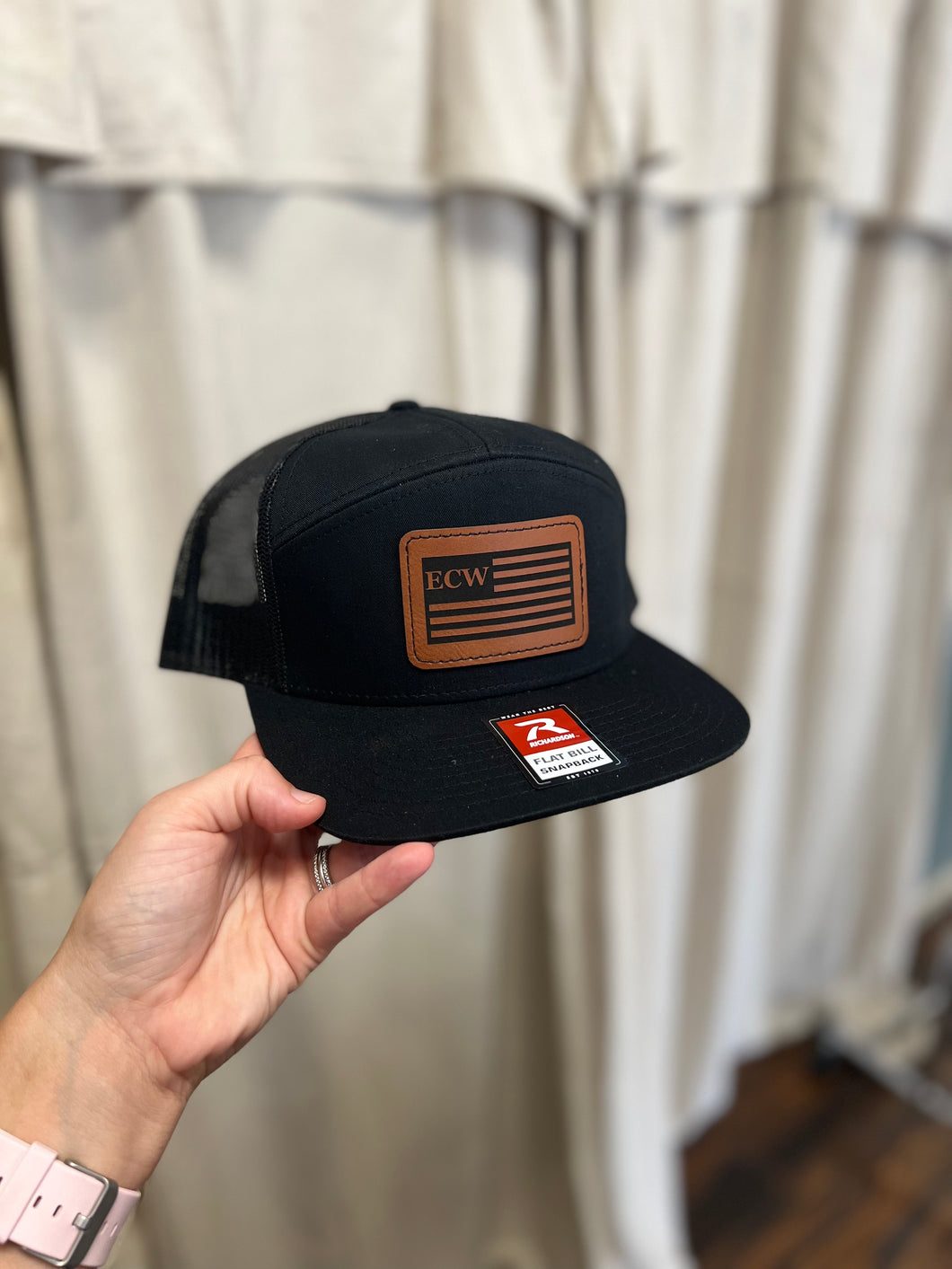 ECW Leather Flag Patch Hat